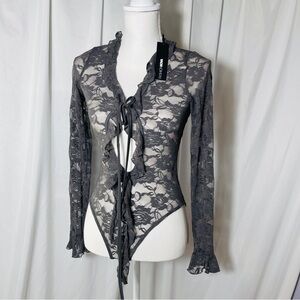 FASHION NOVA " Romantic Rock" LACE BODYSUIT-NWT